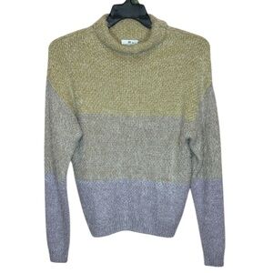 BP. Colorblock Mock Neck Sweater XS – Cozy Neutral Knit Pullover